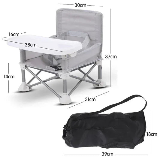 Adventurous Toddler™ Portable Camping Chair | Folding High Chair with Tray & Carry Bag - bebeika