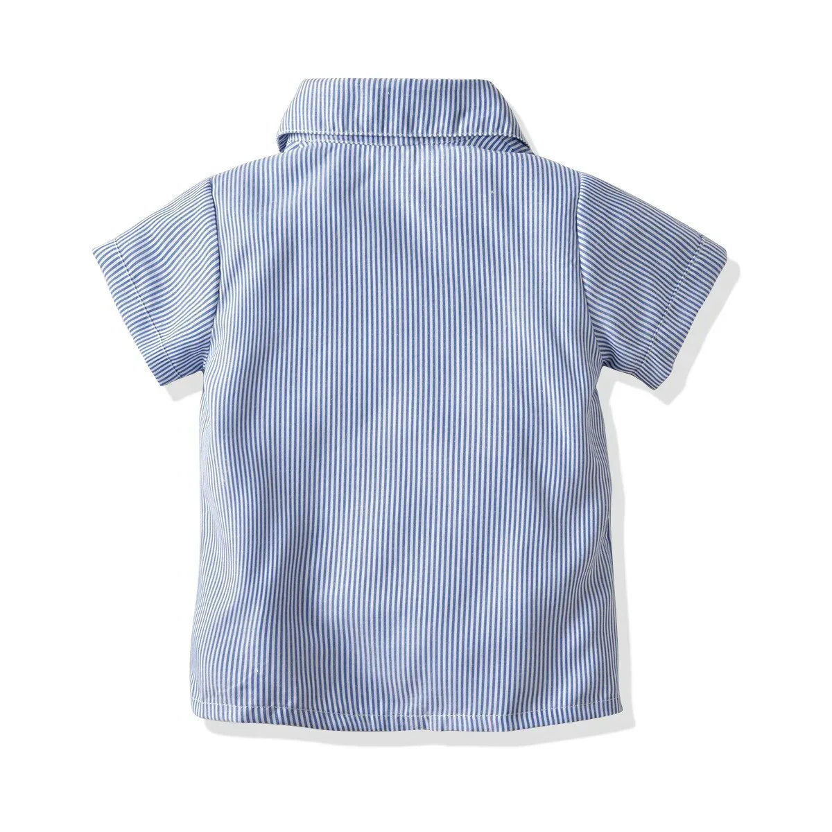 HarborClass™ Baby Boy 4-Piece Set | Striped Shirt & Suspender Shorts - bebeika