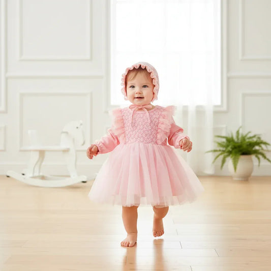 VelvetLuxe™ Winter Baby Dress | Warm Plush-Lined Princess Skirt - bebeika