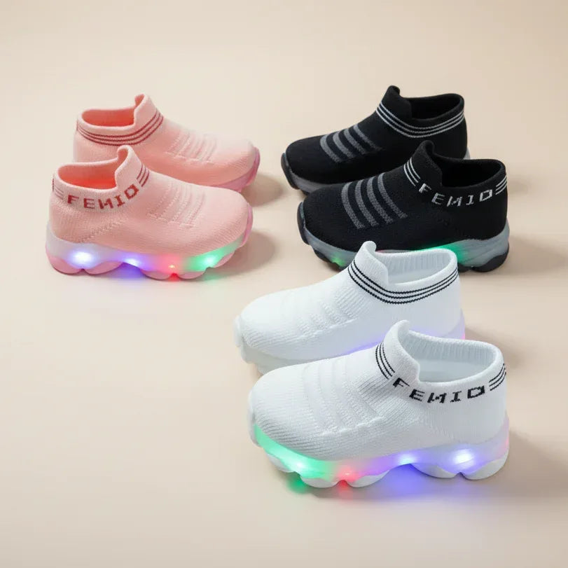 GlowStride™ LED Luminous Sock Sneakers | Breathable Light-Up Trainers - bebeika