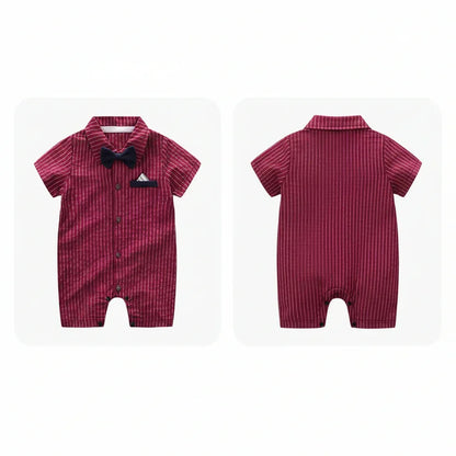 Moonlight™ Newborn Gentleman Romper | Thin Summer Formal Creeper - bebeika