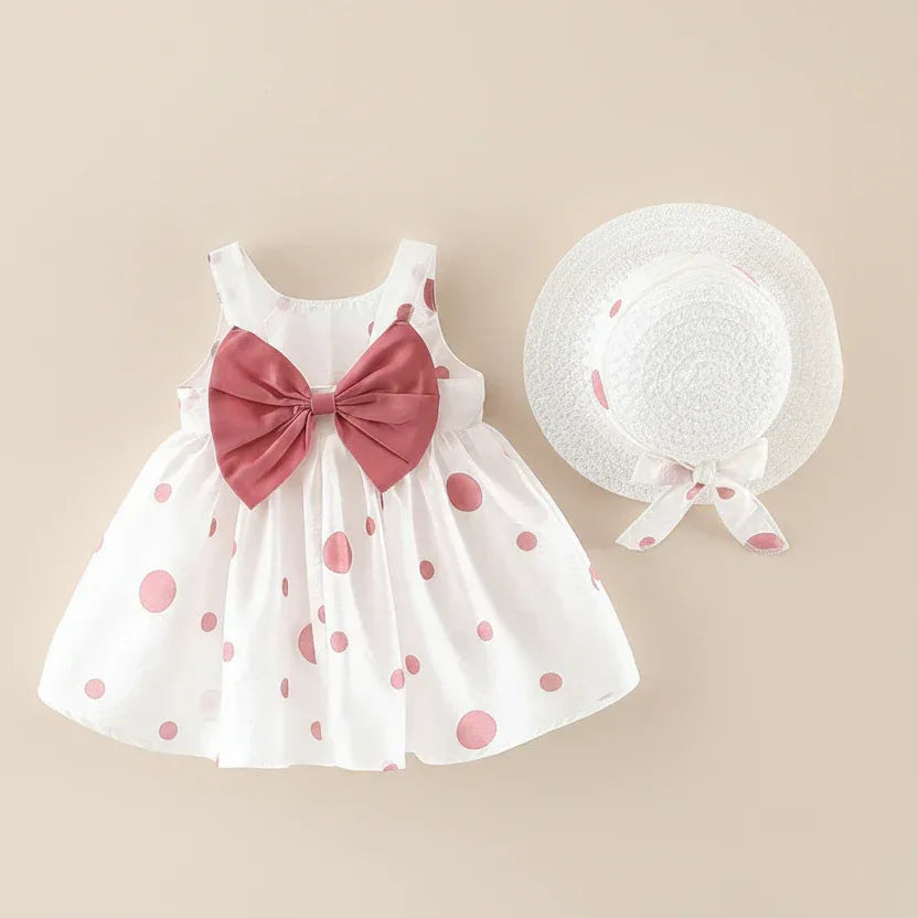 PolkaDot Picnic™ 2-Piece Set | Polka Dot Sun Dress & Matching Hat - bebeika