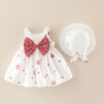 PolkaDot Picnic™ 2-Piece Set | Polka Dot Sun Dress & Matching Hat - bebeika