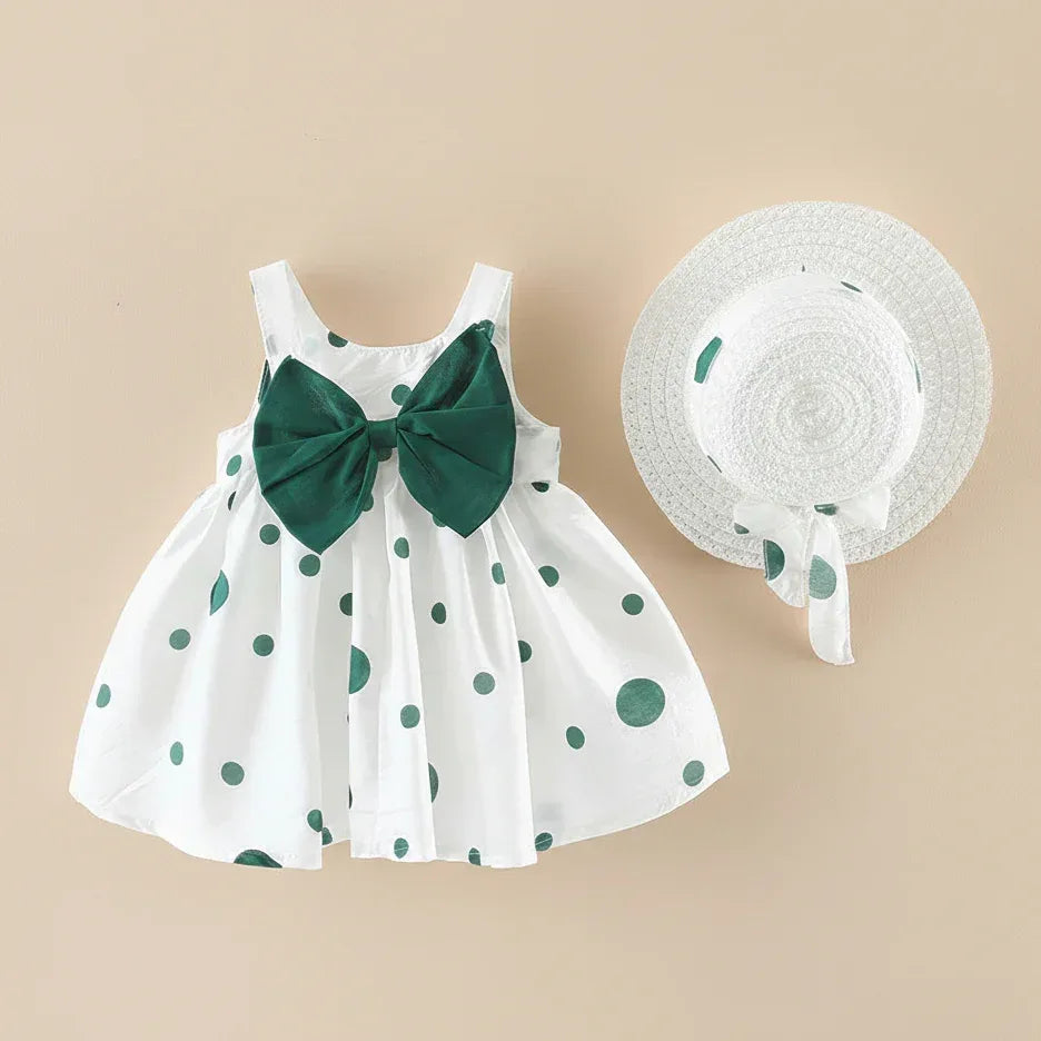 PolkaDot Picnic™ 2-Piece Set | Polka Dot Sun Dress & Matching Hat - bebeika