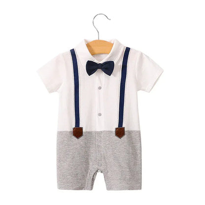Moonlight™ Newborn Gentleman Romper | Thin Summer Formal Creeper - bebeika