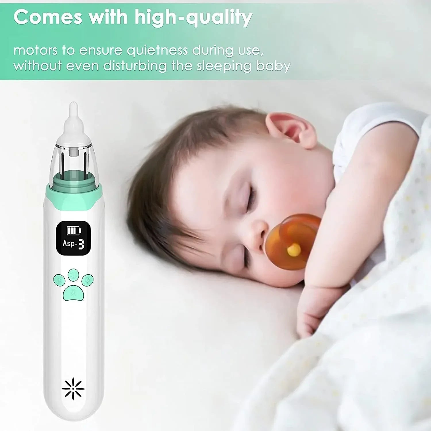 ClearRelief Electric Baby Nasal Aspirator | Hygienic Nose Sucker