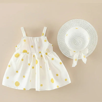 PolkaDot Picnic™ 2-Piece Set | Polka Dot Sun Dress & Matching Hat - bebeika