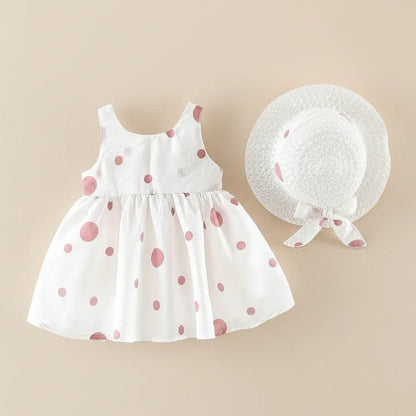 PolkaDot Picnic™ 2-Piece Set | Polka Dot Sun Dress & Matching Hat - bebeika