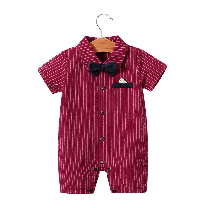 Moonlight™ Newborn Gentleman Romper | Thin Summer Formal Creeper - bebeika