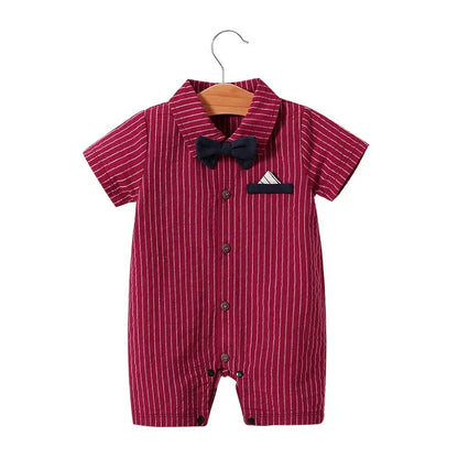 Moonlight™ Newborn Gentleman Romper | Thin Summer Formal Creeper - bebeika