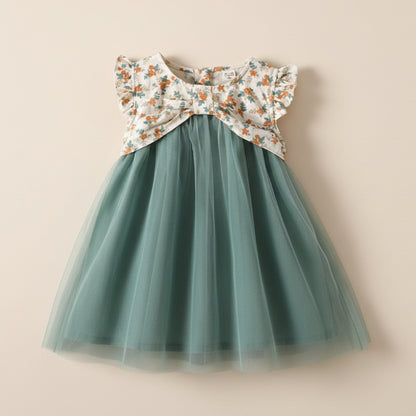 AeroChiffon™ Baby Girl Floral Dress | Lightweight Chiffon Party Skirt - bebeika