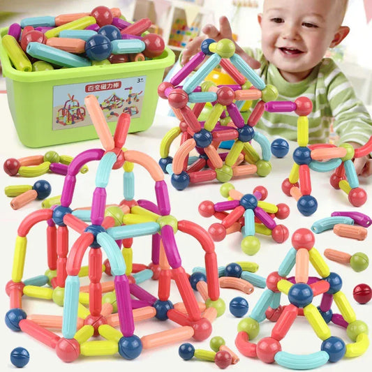 Magnetic Rod Children's Early Education Educational Toys Boys And Girls Assembled Large Particles Of Magnetic Building Blocks - bebeika