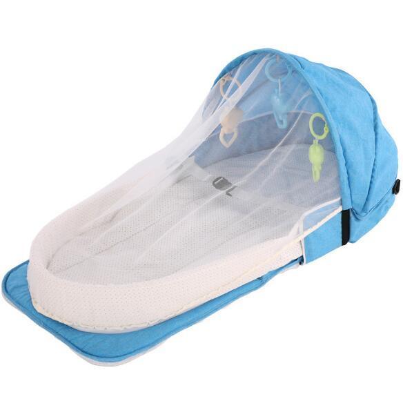 NomadNest™ Foldable Baby Travel Bed | Portable Sleeping Pod with Mosquito Net & Toys - bebeika