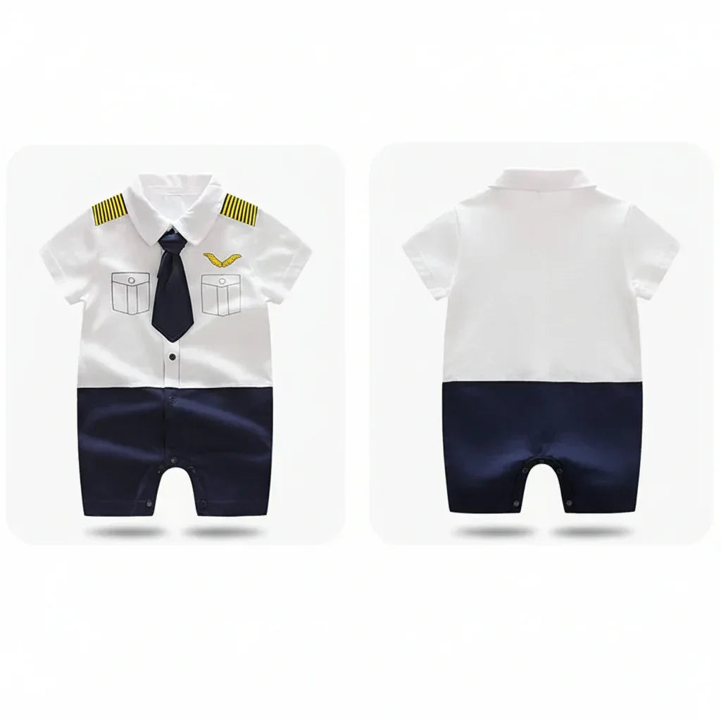 Moonlight™ Newborn Gentleman Romper | Thin Summer Formal Creeper - bebeika