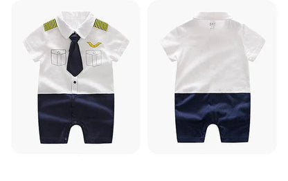 Moonlight™ Newborn Gentleman Romper | Thin Summer Formal Creeper - bebeika