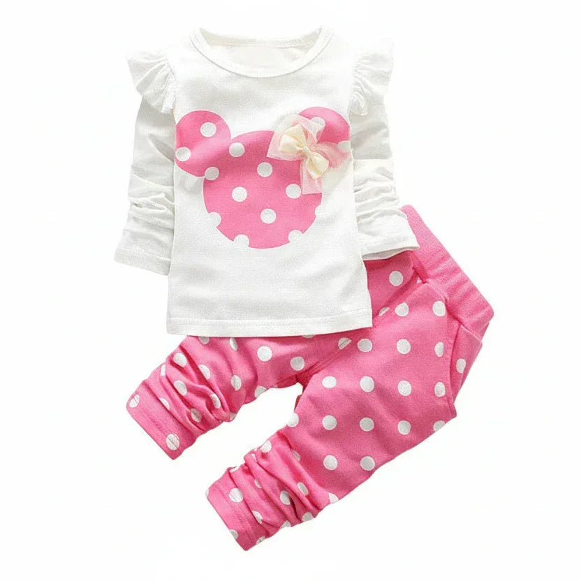 Mini-Sport™ Winter Girls' Set | 2-Piece Fleece T-Shirt & Jogger Pants - bebeika
