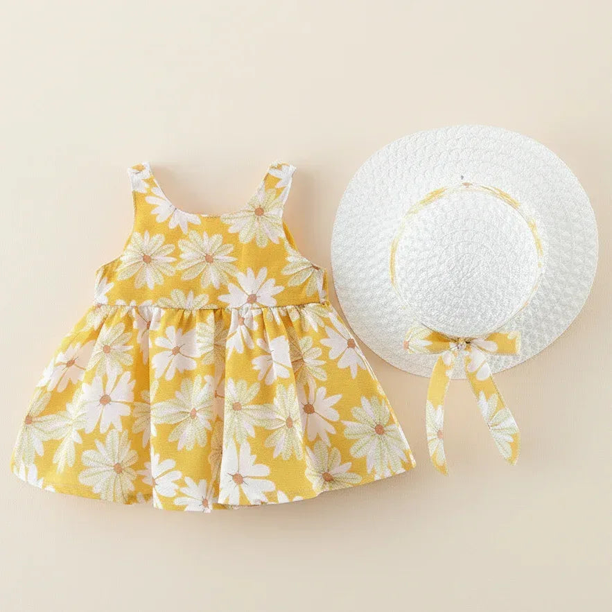 Floral Gala™ Toddler Princess Dress | Big Bow Floral Summer Skirt - bebeika