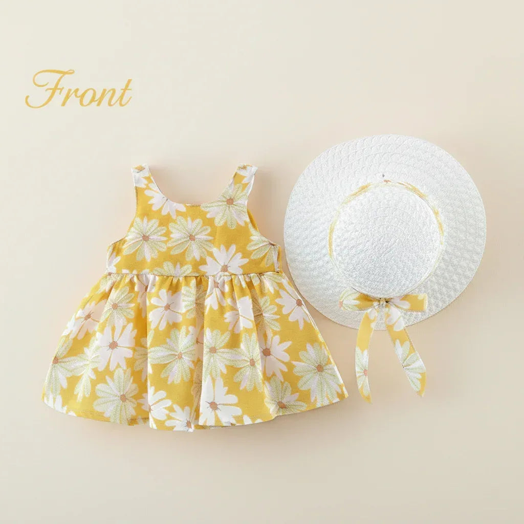 Floral Gala™ Toddler Princess Dress | Big Bow Floral Summer Skirt - bebeika