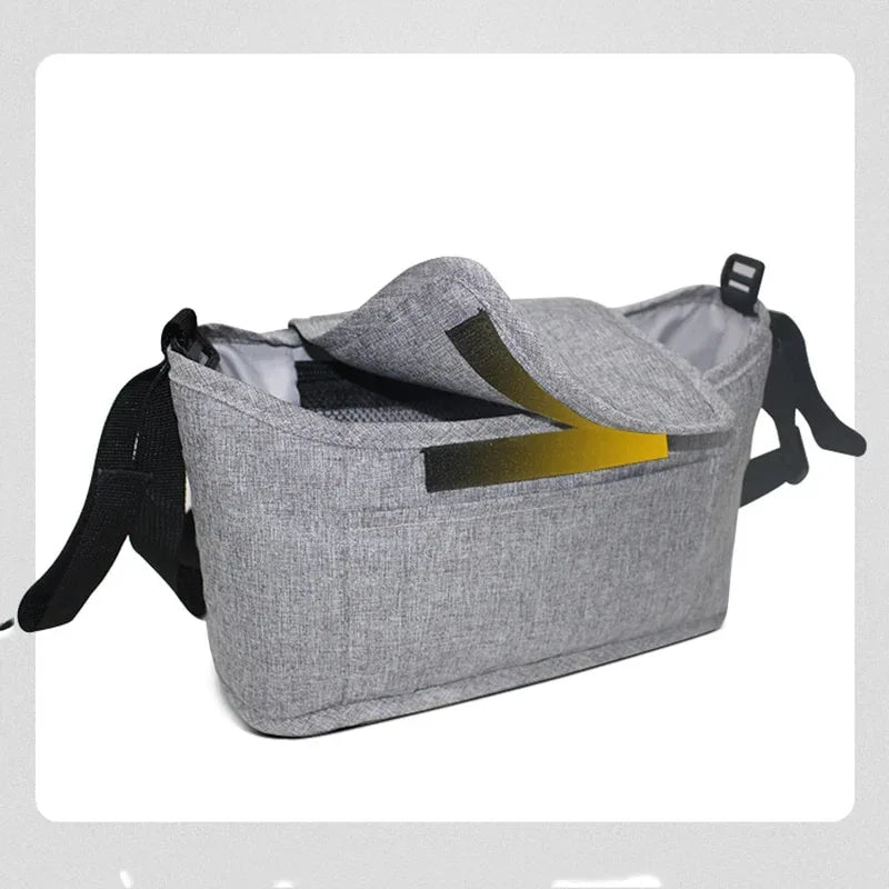 StrollSafe™ Universal Stroller Organizer | Insulated Cup Holder & Storage - bebeika