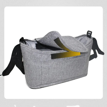 StrollSafe™ Universal Stroller Organizer | Insulated Cup Holder & Storage - bebeika