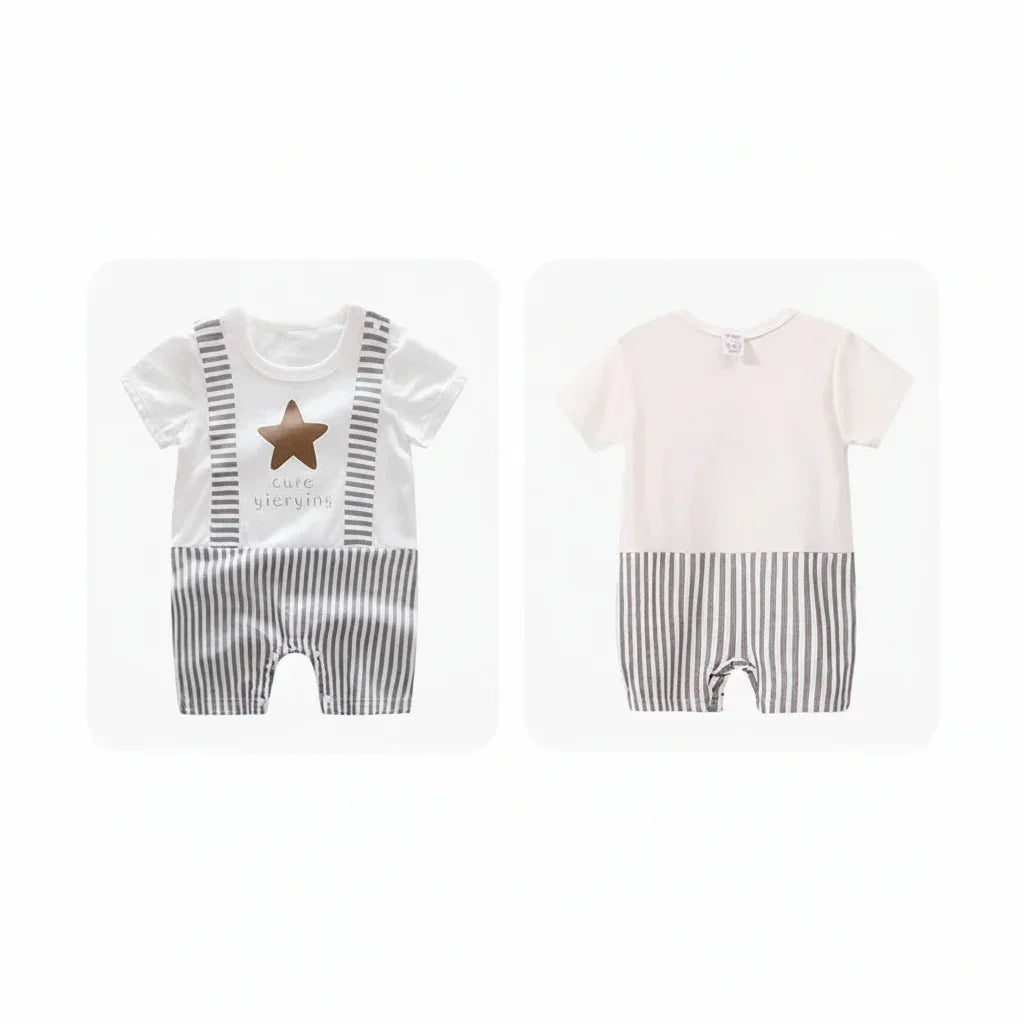 Moonlight™ Newborn Gentleman Romper | Thin Summer Formal Creeper - bebeika
