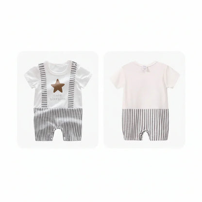 Moonlight™ Newborn Gentleman Romper | Thin Summer Formal Creeper - bebeika