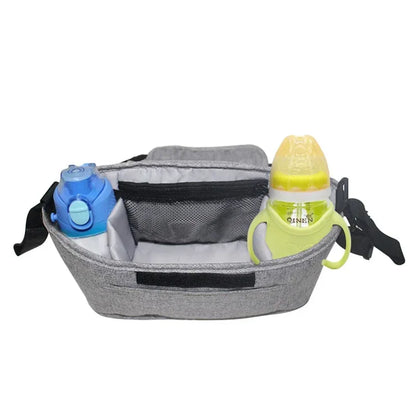 StrollSafe™ Universal Stroller Organizer | Insulated Cup Holder & Storage - bebeika