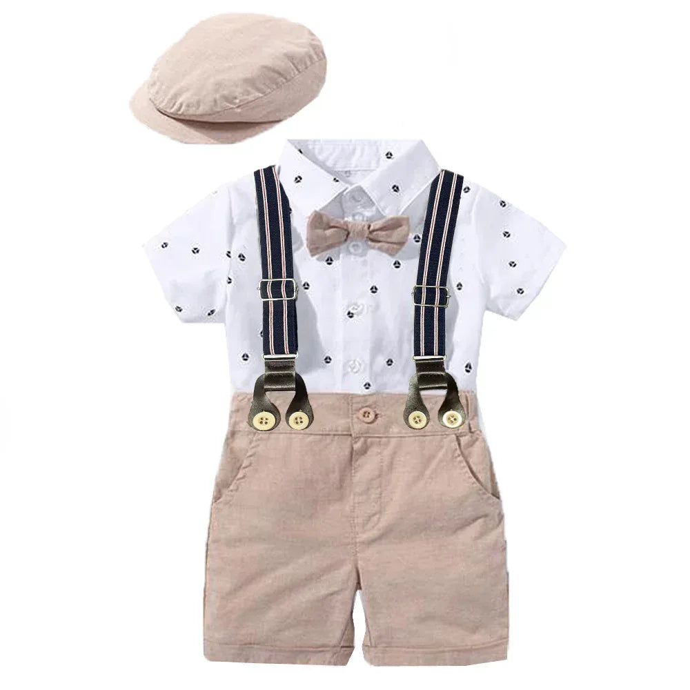 IconicPrint™ Gentleman Baby Romper | Designer-Style Formal Bodysuit - bebeika