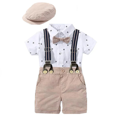IconicPrint™ Gentleman Baby Romper | Designer-Style Formal Bodysuit - bebeika