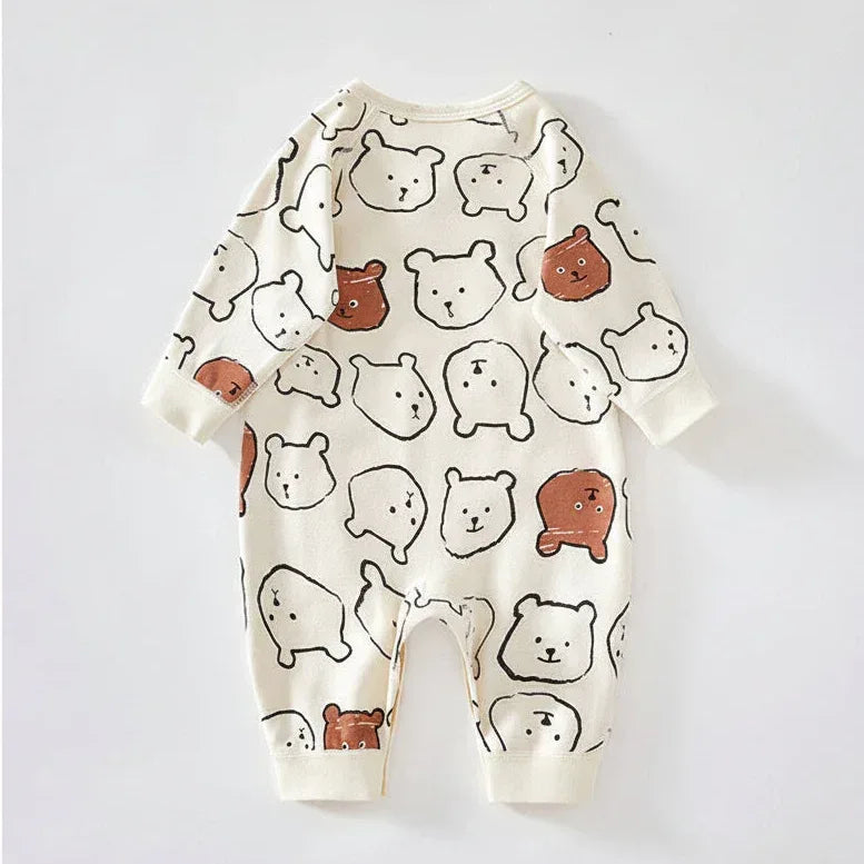 ZenWrap™ Baby Monk-Style Romper | Pure Cotton Cross-Front Newborn Suit - bebeika