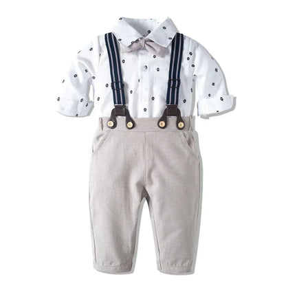 Autumn New Long-Sleeved Romper Suits Infant Clothing Baby Boy Fashion Gentleman Children's Clothing - bebeika
