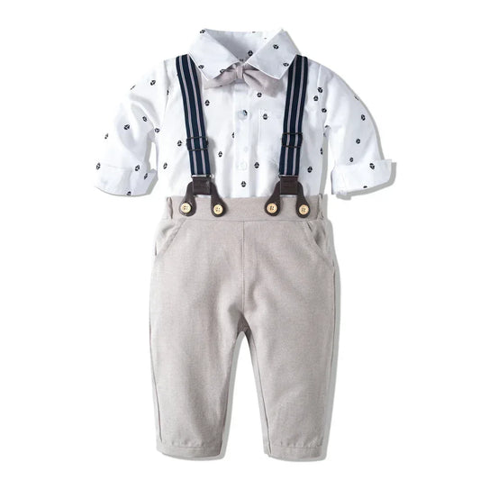 Autumn New Long-Sleeved Romper Suits Infant Clothing Baby Boy Fashion Gentleman Children's Clothing - bebeika