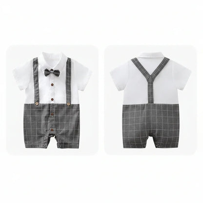 Moonlight™ Newborn Gentleman Romper | Thin Summer Formal Creeper - bebeika