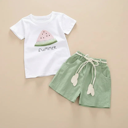 UrbanPlay™ Girls' 2-Piece Set | Relaxed Fit Tee & Comfort Shorts - bebeika