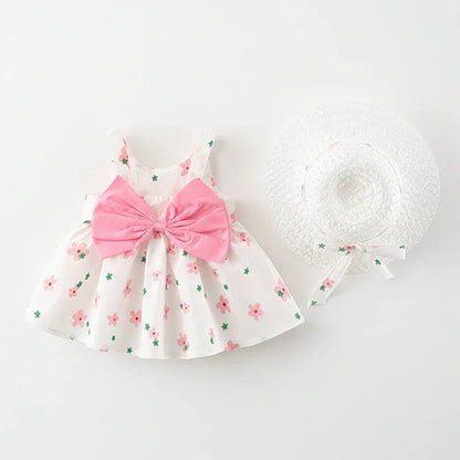 Heritage Floral™ Baby Dress | Sleeveless Bow-Accent Summer Skirt - bebeika