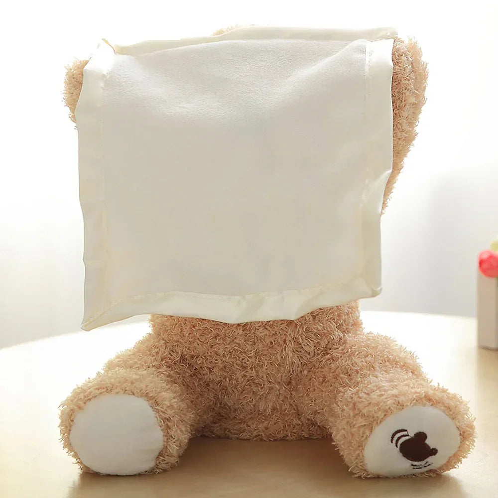 Peek-A-Boo™ Interactive Teddy Bear | Animated Musical Plush with Moving Blanket - bebeika