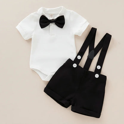 Boutique Beau™ Boys' 2-Piece Set | Formal Short-Sleeve Shirt & Shorts Outfit - bebeika