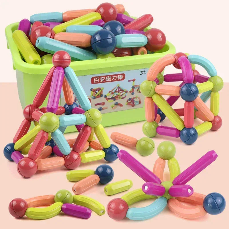 Magnetic Rod Children's Early Education Educational Toys Boys And Girls Assembled Large Particles Of Magnetic Building Blocks - bebeika