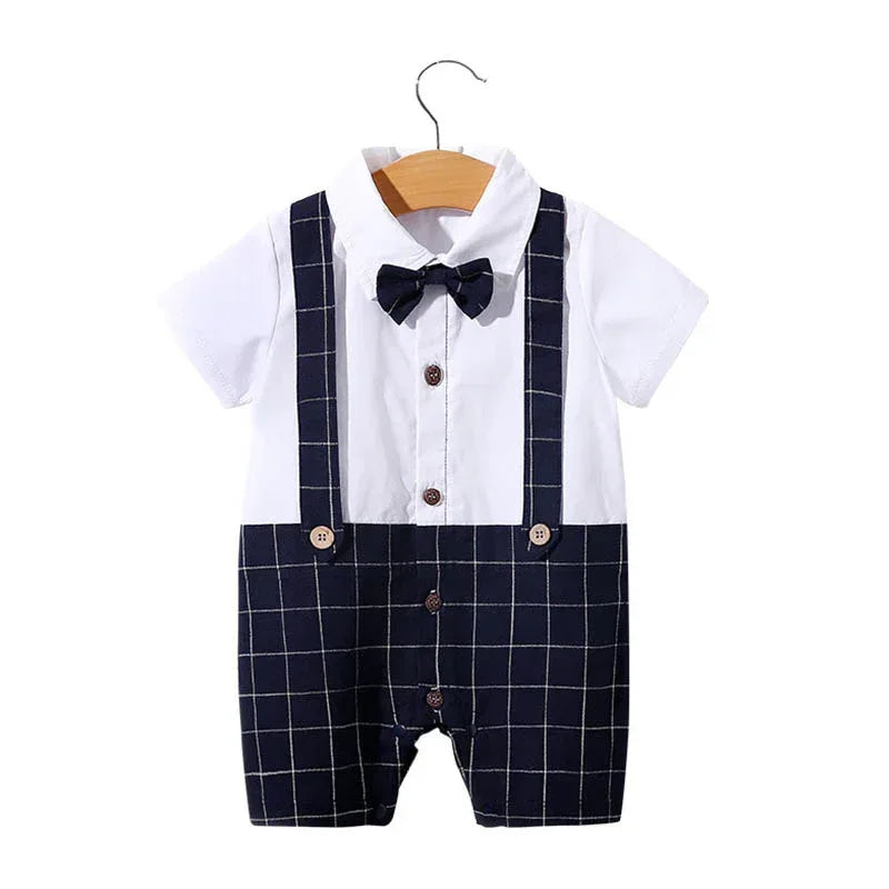 Moonlight™ Newborn Gentleman Romper | Thin Summer Formal Creeper - bebeika