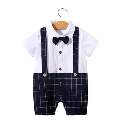 Moonlight™ Newborn Gentleman Romper | Thin Summer Formal Creeper - bebeika