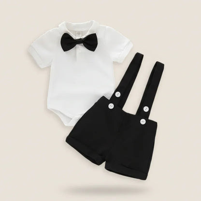 Boutique Beau™ Boys' 2-Piece Set | Formal Short-Sleeve Shirt & Shorts Outfit - bebeika