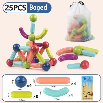 Magnetic Rod Children's Early Education Educational Toys Boys And Girls Assembled Large Particles Of Magnetic Building Blocks - bebeika