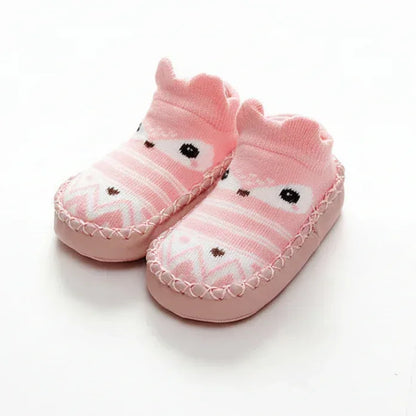 FoxPaws™ Anti-Slip Baby Sock Shoes | Leather-Sole Indoor Walkers - bebeika