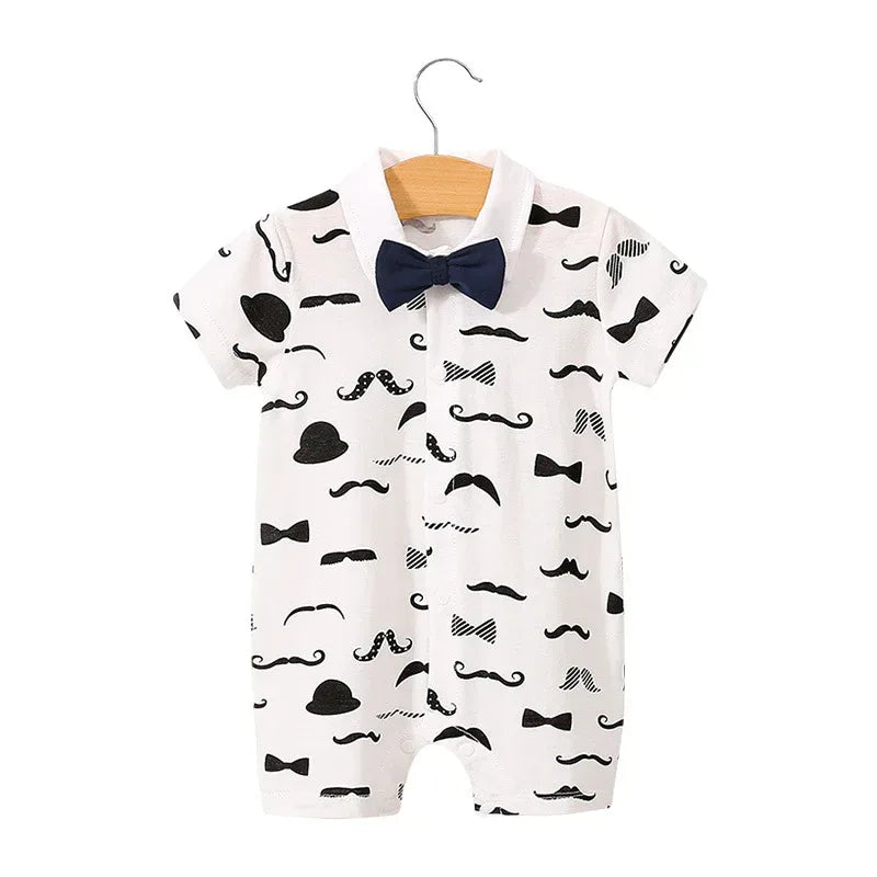 Moonlight™ Newborn Gentleman Romper | Thin Summer Formal Creeper - bebeika