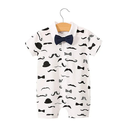 Moonlight™ Newborn Gentleman Romper | Thin Summer Formal Creeper - bebeika
