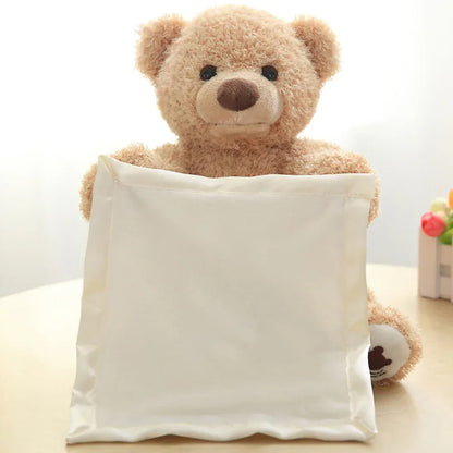 Peek-A-Boo™ Interactive Teddy Bear | Animated Musical Plush with Moving Blanket - bebeika