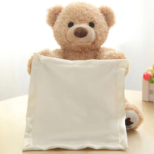 Peek-A-Boo™ Interactive Teddy Bear | Animated Musical Plush with Moving Blanket - bebeika