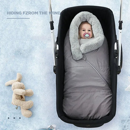 CozyCloud™ Knitted Baby Sleeping Bag | Fleece-Lined Winter Swaddle - bebeika