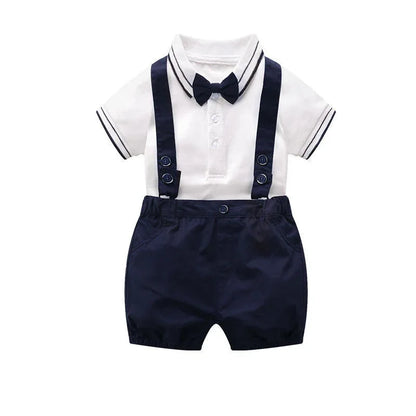 LondonElite™ Gentleman Baby Romper | Short-Sleeve Tailored Bodysuit - bebeika