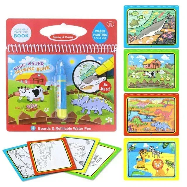 AquaMagic™ Reusable Water Drawing Book | 8 Educational Styles - bebeika
